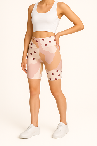 Krótkie Legginsy z Wysokim Stanem - Cinnamon Muffin