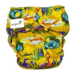 Pocket diaper, double-row snaps, OS, DRAGONS