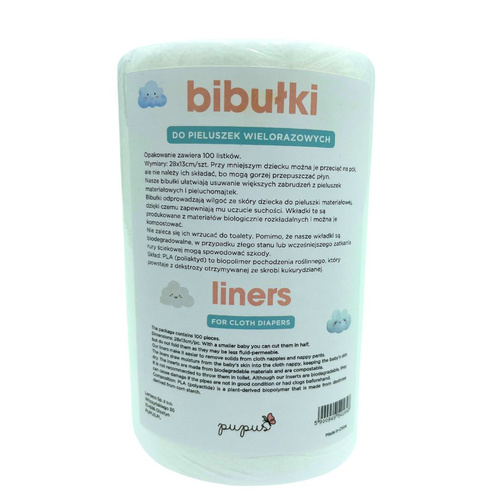 Căptușeli pentru scutece care pot fi spălate - fibre de CORN