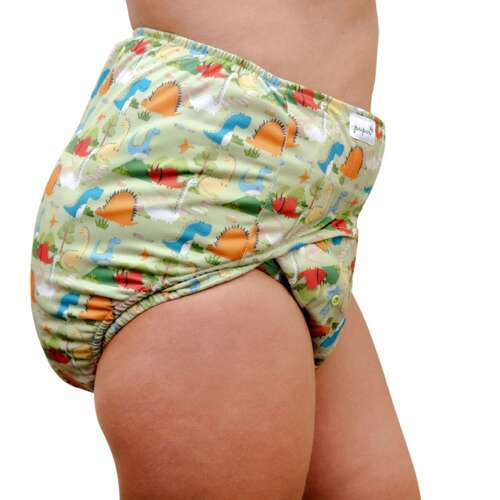 Reusable diaper for adults with insert - DINOSAURS