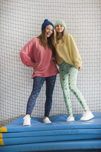 Lange Leggings mit hohem Bund - Mintgrün