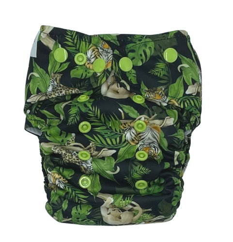 Taschenwindeln, einreihige Druckknöpfe, OS Coolmax WILD CATS