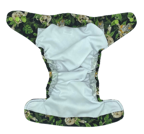 Pocket diaper, one-row snaps, OS coolmax WILD CATS