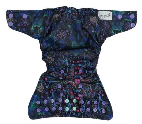 Taschenwindeln, Doppelreihe Druckknöpfe, One Size, NEON SPLASH