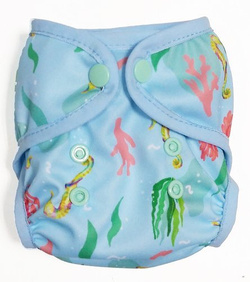 Diaper Cover with elastic piping - Seahorse newborn 3-8kg