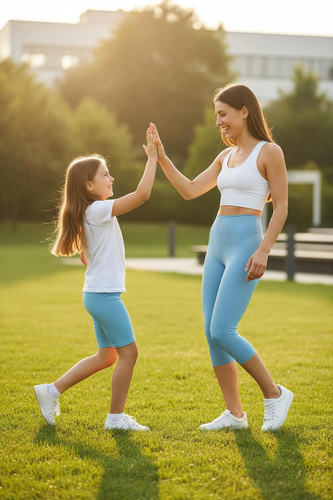 Short Leggings for Kids - Sky Blue
