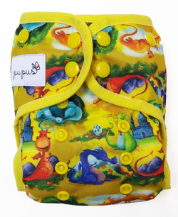 Diaper Cover with elastic piping DRAGONS