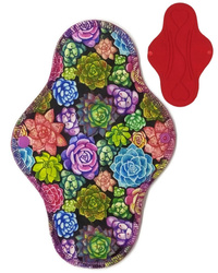 DUŻA L Podpaska wielorazowa bambusowa - SUKULENTY