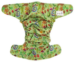 Pocket diaper, one-row snaps, OS FLOWERS