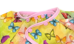 Long sleeved bib, waterproof, with built-in pocket bag In the Butterflies