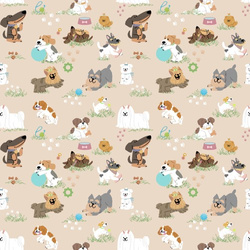 Diaper cover, one-row snaps Mini OS 4-11kg PUPPIES