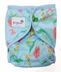 Diaper Cover with elastic piping - Seahorse OS 7-16kg