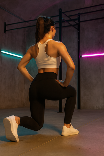 Lange Leggings mit hohem Bund - Schwarz