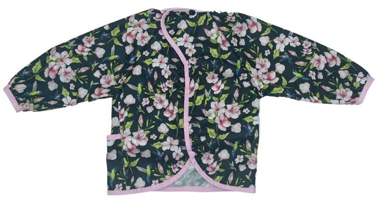 Śliniak fartuszek z rękawami KOLIBRY - regulowane zapięcie