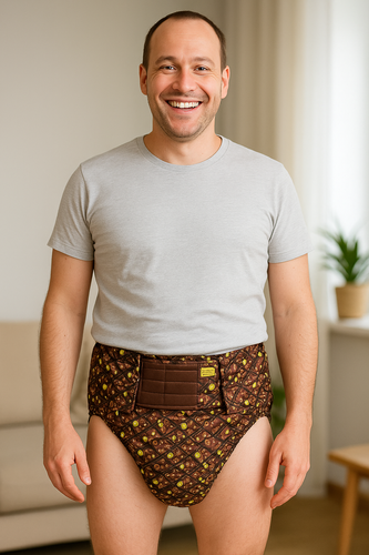 Reusable diaper for adults with insert - DUBAI CHOCOLATE- Limited Edition