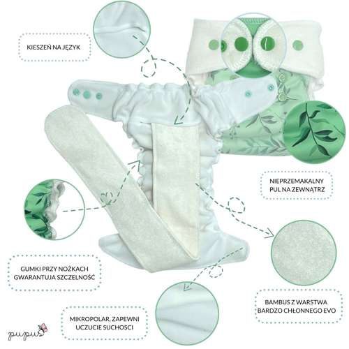 Fitted diaper with PUL & EVO 8-14kg "Seahorse"