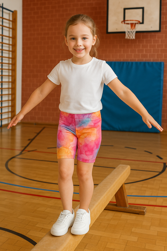 Kurze Leggings für Kinder – Aquarell
