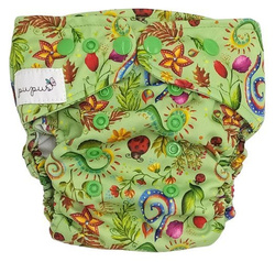 Pocket diaper, one-row snaps, OS FLOWERS