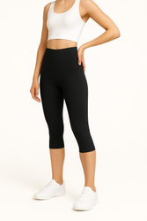 Leggings 3/4 with High Waist - Black