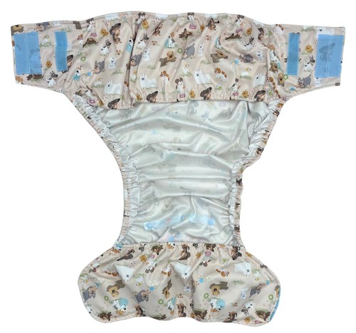 Reusable diaper for adults with insert - PUPPIES