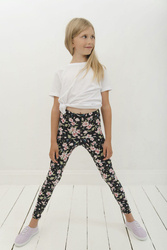 Lange Leggings für Kinder – Kolibris und Blumen