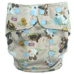 Pocket diaper, double-row snaps, OS, I FEEL GREEN