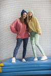 Lange Leggings mit hohem Bund - Mintgrün