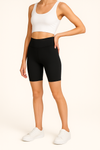 Short Leggings with High Waist - Black