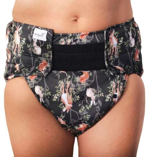 Reusable diaper for adults with insert - NIGHT IN FOREST