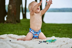 Pocket diaper, double-row snaps, OS, BOATS