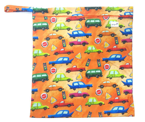 GROßER Wasserdichter Windelbeutel AUTOS 50x55cm