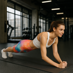 Kurze Leggings mit hohem Bund – Aquarell