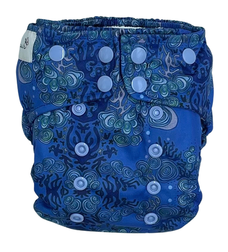 Taschenwindeln, Doppelreihe Druckknöpfe, One Size Baumwolle, REEF