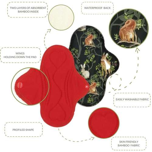 MEDIUM M Cloth Menstrual Pad - MERMAIDS