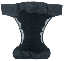 Reusable diaper for adults with insert - BLACK