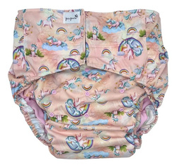 Reusable diaper for adults with insert - UNICORNS