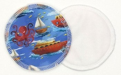 Pernițe de sân reutilizabile, bambus + coolmax, 2pcs, Boats