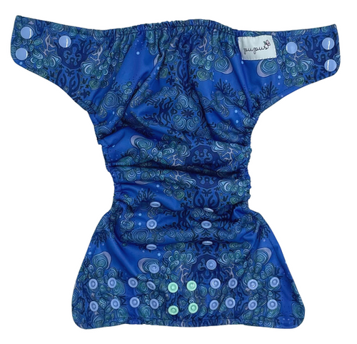 Taschenwindeln, Doppelreihe Druckknöpfe, One Size Baumwolle, REEF