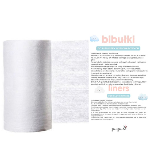 Căptușeli pentru scutece care pot fi spălate - fibre de CORN