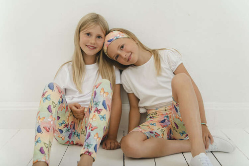 Kurze Leggings für Kinder - Schmetterlinge
