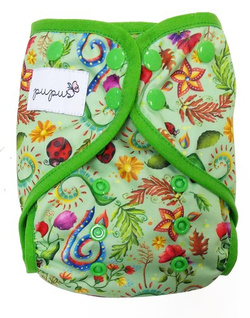 Diaper Cover with elastic piping - FLOWERS OS 7-16kg