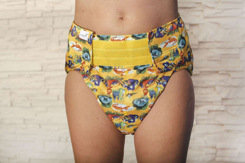Reusable diaper for adults with insert - DRAGONS