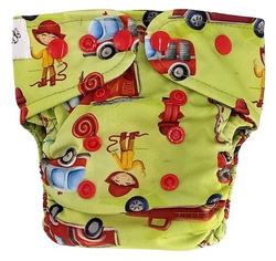 Diaper cover, one-row snaps Mini OS 4-11kg FIREMAN