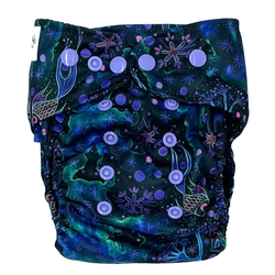 Pocket diaper, one-row snaps, OS NEON SPLASH