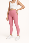 Long Leggings with High Waist - Rose Bloom