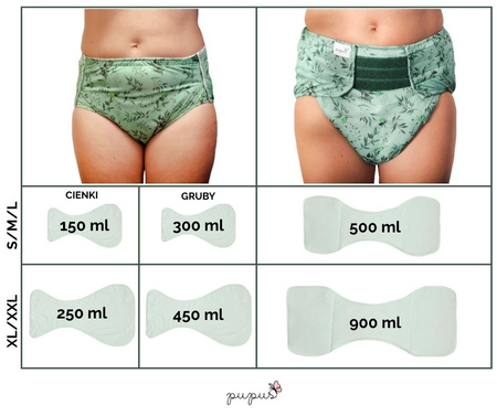 Reusable diaper for adults with insert - UNICORNS