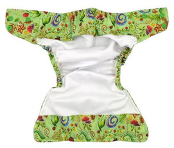 Pocket diaper, double-row snaps, OS, FLOWERS