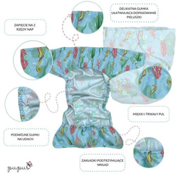 Diaper cover XL 15-22 kg DRAGONFLY