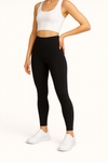 Lange Leggings mit hohem Bund - Schwarz