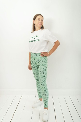 Lange Leggings mit hohem Bund - Mintgrün
